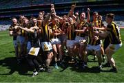 10 July 2022; Kilkenny players celebrate after their side's victory in the GAA Football All-Ireland Junior Championship Final match between Kilkenny and New York at Croke Park in Dublin. Photo by Piaras Ó Mídheach/Sportsfile