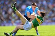 10 July 2022; Brian Ó Beaglaíoch of Kerry and Brian Howard of Dublin tussle during the GAA Football All-Ireland Senior Championship Semi-Final match between Dublin and Kerry at Croke Park in Dublin. Photo by Ramsey Cardy/Sportsfile