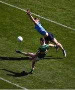 10 July 2022; Tom O'Sullivan of Kerry in action against Jonny Cooper of Dublin during the GAA Football All-Ireland Senior Championship Semi-Final match between Dublin and Kerry at Croke Park in Dublin. Photo by Daire Brennan/Sportsfile
