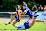 10 July 2022; Róisín Considine of Clare shoots to score her side's first goal during the TG4 All-Ireland Ladies Football Intermediate Championship Semi-Final match between Clare and Laois at St Brigid’s GAA club in Kiltoom, Roscommon. Photo by David Fitzgerald/Sportsfile