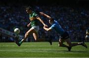 10 July 2022; David Clifford of Kerry in action against Lee Gannon of Dublin during the GAA Football All-Ireland Senior Championship Semi-Final match between Dublin and Kerry at Croke Park in Dublin. Photo by Stephen McCarthy/Sportsfile