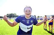10 July 2022; Erone Fitzpatrick of Laois celebrates after the TG4 All-Ireland Ladies Football Intermediate Championship Semi-Final match between Clare and Laois at St Brigid’s GAA club in Kiltoom, Roscommon. Photo by Brendan Moran/Sportsfile