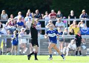 10 July 2022; Erone Fitzpatrick of Laois watches her kick go over the bar late in the game during the TG4 All-Ireland Ladies Football Intermediate Championship Semi-Final match between Clare and Laois at St Brigid’s GAA club in Kiltoom, Roscommon. Photo by Brendan Moran/Sportsfile