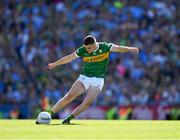 10 July 2022; Seán O'Shea of Kerry kicks his side's winning point, from a free, during the GAA Football All-Ireland Senior Championship Semi-Final match between Dublin and Kerry at Croke Park in Dublin. Photo by Ray McManus/Sportsfile