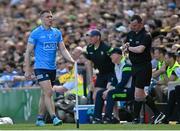 10 July 2022; John Small of Dublin after being shown a black card during the GAA Football All-Ireland Senior Championship Semi-Final match between Dublin and Kerry at Croke Park in Dublin. Photo by Ramsey Cardy/Sportsfile