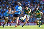 10 July 2022; Dara Moynihan of Kerry in action against Cian Murphy of Dublin during the GAA Football All-Ireland Senior Championship Semi-Final match between Dublin and Kerry at Croke Park in Dublin. Photo by Ramsey Cardy/Sportsfile