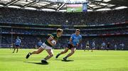 10 July 2022; Killian Spillane of Kerry in action against David Byrne of Dublin during the GAA Football All-Ireland Senior Championship Semi-Final match between Dublin and Kerry at Croke Park in Dublin. Photo by Ray McManus/Sportsfile