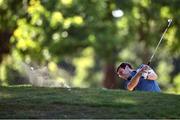 10 July 2022; Mark Bollard plays from a bunker on the 14th during the All Ireland Father & Son Foursomes 2022 – 60th Anniversary - at Castle Golf Club in Rathfarnham, Dublin. Photo by Sam Barnes/Sportsfile