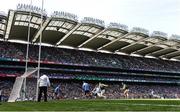 10 July 2022; Seán O'Shea of Kerry shoots to score his side's goal past Dublin goalkeeper Evan Comerford during the GAA Football All-Ireland Senior Championship Semi-Final match between Dublin and Kerry at Croke Park in Dublin. Photo by Stephen McCarthy/Sportsfile