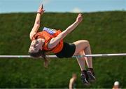 10 July 2022; Grace Brennan of Nenagh Olympic AC, Co Tipperary, competing in the under 19 girls high jump during day three of the Irish Life Health National Juvenile Track and Field Championships at Tullamore Harriers Stadium in Tullamore, Offaly. Photo by Diarmuid Greene/Sportsfile