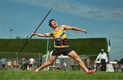 10 July 2022; Charlie Lawden of North Down AC, Co Down, competing in the under18 boys javelin during day three of the Irish Life Health National Juvenile Track and Field Championships at Tullamore Harriers Stadium in Tullamore, Offaly. Photo by Diarmuid Greene/Sportsfile