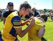 10 July 2022; Lisa O'Rourke of Roscommon signs an autograph for a supporter during the TG4 All-Ireland Ladies Football Intermediate Championship Semi-Final match between Roscommon and Wexford at Crettyard GAA club, Crettyard, Laois. Photo by Michael P Ryan/Sportsfile
