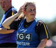 10 July 2022; Wexford manager Lizzy Kent  during the TG4 All-Ireland Ladies Football Intermediate Championship Semi-Final match between Roscommon and Wexford at Crettyard GAA club, Crettyard, Laois. Photo by Michael P Ryan/Sportsfile