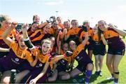10 July 2022; Wexford players celebrate after the TG4 All-Ireland Ladies Football Intermediate Championship Semi-Final match between Roscommon and Wexford at Crettyard GAA club, Crettyard, Laois. Photo by Michael P Ryan/Sportsfile