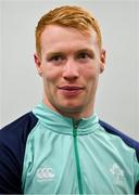 11 July 2022; Ciaran Frawley during an Ireland media conference at Sky Stadium in Wellington, New Zealand. Photo by Brendan Moran/Sportsfile