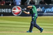 10 July 2022; Simi Singh of Ireland during the Men's One Day International match between Ireland and New Zealand at Malahide Cricket Club in Dublin. Photo by Seb Daly/Sportsfile