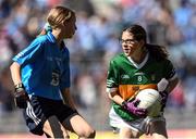 10 July 2022; Zoe White, Boher N.S., Muchgrange, Louth, representing Kerry, during the INTO Cumann na mBunscol GAA Respect Exhibition Go Games at the GAA Football All-Ireland Senior Championship Semi-Final match between Dublin and Kerry at Croke Park in Dublin. Photo by Stephen McCarthy/Sportsfile