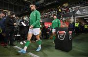 9 July 2022; Conor Murray, left, and Cian Healy of Ireland walk onto the pitch before the Steinlager Series match between the New Zealand and Ireland at the Forsyth Barr Stadium in Dunedin, New Zealand. Photo by Brendan Moran/Sportsfile