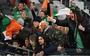 9 July 2022; Ireland supporters during the Steinlager Series match between the New Zealand and Ireland at the Forsyth Barr Stadium in Dunedin, New Zealand. Photo by Brendan Moran/Sportsfile