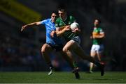 10 July 2022; Diarmuid O'Connor of Kerry in action against Lorcan O'Dell of Dublin during the GAA Football All-Ireland Senior Championship Semi-Final match between Dublin and Kerry at Croke Park in Dublin. Photo by Stephen McCarthy/Sportsfile