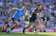 10 July 2022; Kerry goalkeeper Shane Ryan and Cormac Costello of Dublin during the GAA Football All-Ireland Senior Championship Semi-Final match between Dublin and Kerry at Croke Park in Dublin. Photo by Stephen McCarthy/Sportsfile