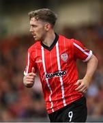 7 July 2022; Jamie McGonigle of Derry City during the UEFA Europa Conference League 2022/23 First Qualifying Round First Leg match between Derry City and Riga at the Ryan McBride Brandywell Stadium in Derry. Photo by Stephen McCarthy/Sportsfile