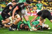 12 July 2022; Nick Timoney of Ireland scores his side's second try during the match between the Maori All Blacks and Ireland at the Sky Stadium in Wellington, New Zealand. Photo by Brendan Moran/Sportsfile