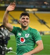 12 July 2022; Jimmy O’Brien of Ireland celebrates after the match between the Maori All Blacks and Ireland at the Sky Stadium in Wellington, New Zealand. Photo by Brendan Moran/Sportsfile