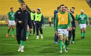 12 July 2022; Ireland players Kieran Treadwell, left, and Jack Conan celebrate after the match between the Maori All Blacks and Ireland at the Sky Stadium in Wellington, New Zealand. Photo by Brendan Moran/Sportsfile