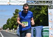 10 July 2022; Paul Kennedy celebrates finishing the Irish Runner 10 Mile, Sponsored by Sports Travel International, incorporating the AAI National 10 Mile Road Race Championships at the Phoenix Park in Dublin. Photo by Sam Barnes/Sportsfile