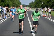 10 July 2022; Declan Long, left, and Darragh Hogan during the Irish Runner 10 Mile, Sponsored by Sports Travel International, incorporating the AAI National 10 Mile Road Race Championships at the Phoenix Park in Dublin. Photo by Sam Barnes/Sportsfile