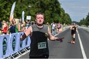 10 July 2022; Chris Troy celebrates finishing the Irish Runner 10 Mile, Sponsored by Sports Travel International, incorporating the AAI National 10 Mile Road Race Championships at the Phoenix Park in Dublin. Photo by Sam Barnes/Sportsfile