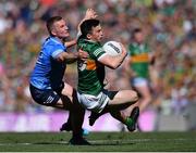 10 July 2022; Paul Murphy of Kerry in action against Ciarán Kilkenny of Dublin during the GAA Football All-Ireland Senior Championship Semi-Final match between Dublin and Kerry at Croke Park in Dublin. Photo by Piaras Ó Mídheach/Sportsfile