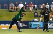 12 July 2022; Simi Singh of Ireland during the Men's One Day International match between Ireland and New Zealand at Malahide Cricket Club in Dublin. Photo by Harry Murphy/Sportsfile