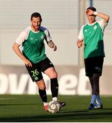 12 July 2022; Chris McCann of Shamrock Rovers during the warm up ahead of the UEFA Champions League 2022/23 First Qualifying Round Second Leg match between Hibernians and Shamrock Rovers at Centenary Stadium in Ta' Qali, Malta. Photo by Domenic Aquilina/Sportsfile