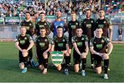 12 July 2022; The Shamrock Rovers team, back row, from left, Roberto Lopes, Aaron Greene, Alan Mannus, Rory Gaffney, Chris McCann and Lee Grace, with, front row, Sean Hoare, Dylan Watts, Ronan Finn, Gary O'Neill and Andy Lyons before the UEFA Champions League 2022/23 First Qualifying Round Second Leg match between Hibernians and Shamrock Rovers at Centenary Stadium in Ta' Qali, Malta. Photo by Domenic Aquilina/Sportsfile