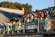 12 July 2022; Shamrock Rovers supporters before the UEFA Champions League 2022/23 First Qualifying Round Second Leg match between Hibernians and Shamrock Rovers at Centenary Stadium in Ta' Qali, Malta. Photo by Domenic Aquilina/Sportsfile