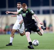 12 July 2022; Rory Gaffney of Shamrock Rovers has a shot on goal during the UEFA Champions League 2022/23 First Qualifying Round Second Leg match between Hibernians and Shamrock Rovers at Centenary Stadium in Ta' Qali, Malta. Photo by Domenic Aquilina/Sportsfile