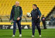 12 July 2022; Ireland forwards coach Paul O'Connell, left, and national scrum coach John Fogarty before the match between the Maori All Blacks and Ireland at the Sky Stadium in Wellington, New Zealand. Photo by Brendan Moran/Sportsfile