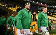 12 July 2022; Rob Herring, left, and Gavin Coombes of Ireland walk onto the pitch before the match between the Maori All Blacks and Ireland at the Sky Stadium in Wellington, New Zealand. Photo by Brendan Moran/Sportsfile