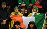 12 July 2022; Ireland supporters during the match between the Maori All Blacks and Ireland at the Sky Stadium in Wellington, New Zealand. Photo by Brendan Moran/Sportsfile