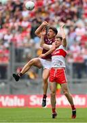9 July 2022; Seán Kelly of Galway in action against Emmett Bradley of Derry during the GAA Football All-Ireland Senior Championship Semi-Final match between Derry and Galway at Croke Park in Dublin. Photo by Stephen McCarthy/Sportsfile
