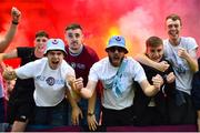 8 July 2022; Drogheda United supporters celebrate after the SSE Airtricity League Premier Division match between Drogheda United and Dundalk at Head in the Game Park in Drogheda, Louth. Photo by Ramsey Cardy/Sportsfile