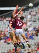 9 July 2022; Kevin Maguire, left, and David Lynch of Westmeath during the Tailteann Cup Final match between Cavan and Westmeath at Croke Park in Dublin. Photo by Seb Daly/Sportsfile