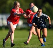 13 July 2022; Niamh O'Sullivan of Cork in action against Aoife Robertson of Dublin during the 2022 All-Ireland U16 A Final between Cork and Dublin at Cahir GAA Club, Co. Tipperary. Photo by George Tewkesbury/Sportsfile