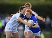 13 July 2022; Ciara Shelly of Tipperary in action against Niamh Murphy of Kildare, left, and Zara Hurley during the 2022 All-Ireland U16 B Final between Kildare and Tipperary at Crettyard, Co. Laois. Photo by Ray McManus/Sportsfile