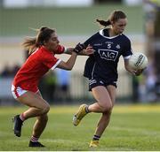 13 July 2022; Elsa Kearney of Dublin in action against Amy McKennedy of Cork during the 2022 All-Ireland U16 A Final between Cork and Dublin at Cahir GAA Club, Co. Tipperary. Photo by George Tewkesbury/Sportsfile