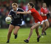 13 July 2022; Lucy Ahern of Dublin in action against Grace Cronin of Cork during the 2022 All-Ireland U16 A Final between Cork and Dublin at Cahir GAA Club, Co. Tipperary. Photo by George Tewkesbury/Sportsfile