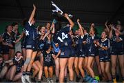 13 July 2022; Dublin captain Aoife Robertson lifts the cup following the 2022 All-Ireland U16 A Final between Cork and Dublin at Cahir GAA Club, Co. Tipperary. Photo by George Tewkesbury/Sportsfile