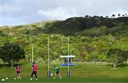 14 July 2022; Jonathan Sexton, right, Conor Murray and Joey Carbery, left,  during Ireland rugby squad training at Jerry Collins Stadium in Porirua, New Zealand. Photo by Brendan Moran/Sportsfile